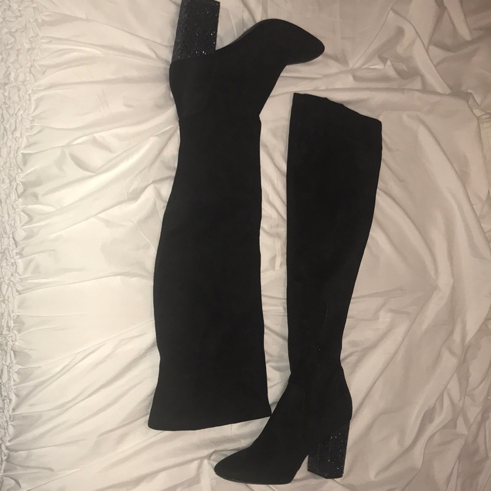 Over The Knee Glitter Heel Boots